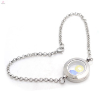 Joyería de las pulseras del locket de la memoria del acero inoxidable con la cadena